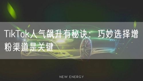 TikTok人气飙升有秘诀：巧妙选择增粉渠道是关键