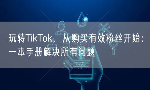 玩转TikTok，从购买有效粉丝开始：一本手册解决所有问题