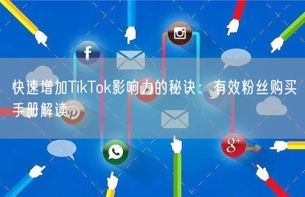 快速增加TikTok影响力的秘诀：有效粉丝购买手册解读