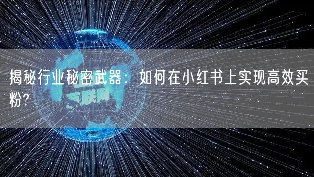 揭秘行业秘密武器：如何在小红书上实现高效买粉?