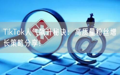 TikTok人气飙升秘诀：高质量粉丝增长策略分享！