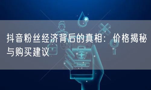 抖音粉丝经济背后的真相：价格揭秘与购买建议