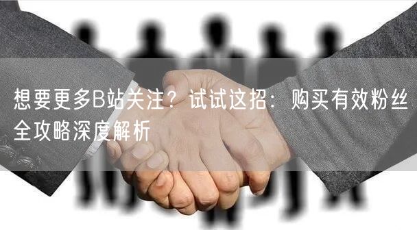 想要更多B站关注？试试这招：购买有效粉丝全攻略深度解析