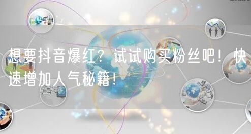 想要抖音爆红？试试购买粉丝吧！快速增加人气秘籍！