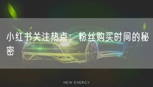 小红书关注热点：粉丝购买时间的秘密