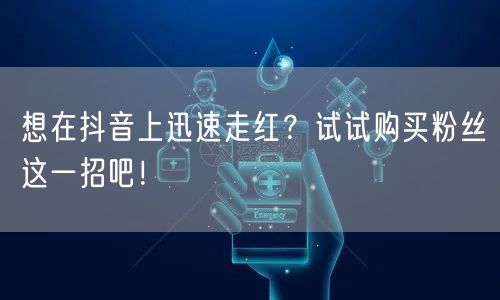 想在抖音上迅速走红？试试购买粉丝这一招吧！