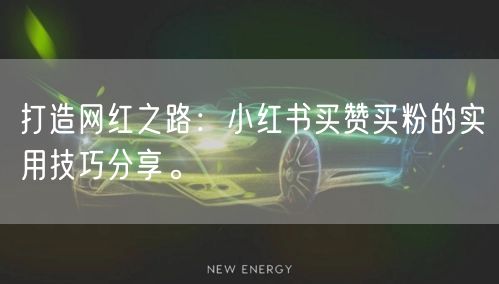 打造网红之路：小红书买赞买粉的实用技巧分享。