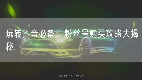 玩转抖音必备：粉丝号购买攻略大揭秘!