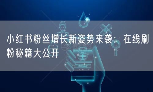 小红书粉丝增长新姿势来袭：在线刷粉秘籍大公开