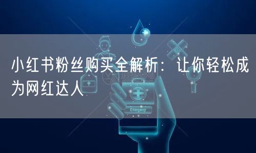 小红书粉丝购买全解析：让你轻松成为网红达人