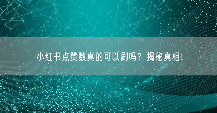 小红书点赞数真的可以刷吗？揭秘真相！