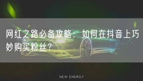 网红之路必备攻略：如何在抖音上巧妙购买粉丝？