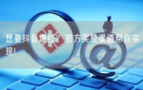 想要抖音爆红？官方买赞渠道帮你实现!
