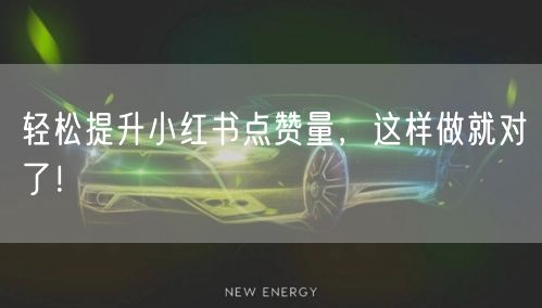 轻松提升小红书点赞量，这样做就对了！